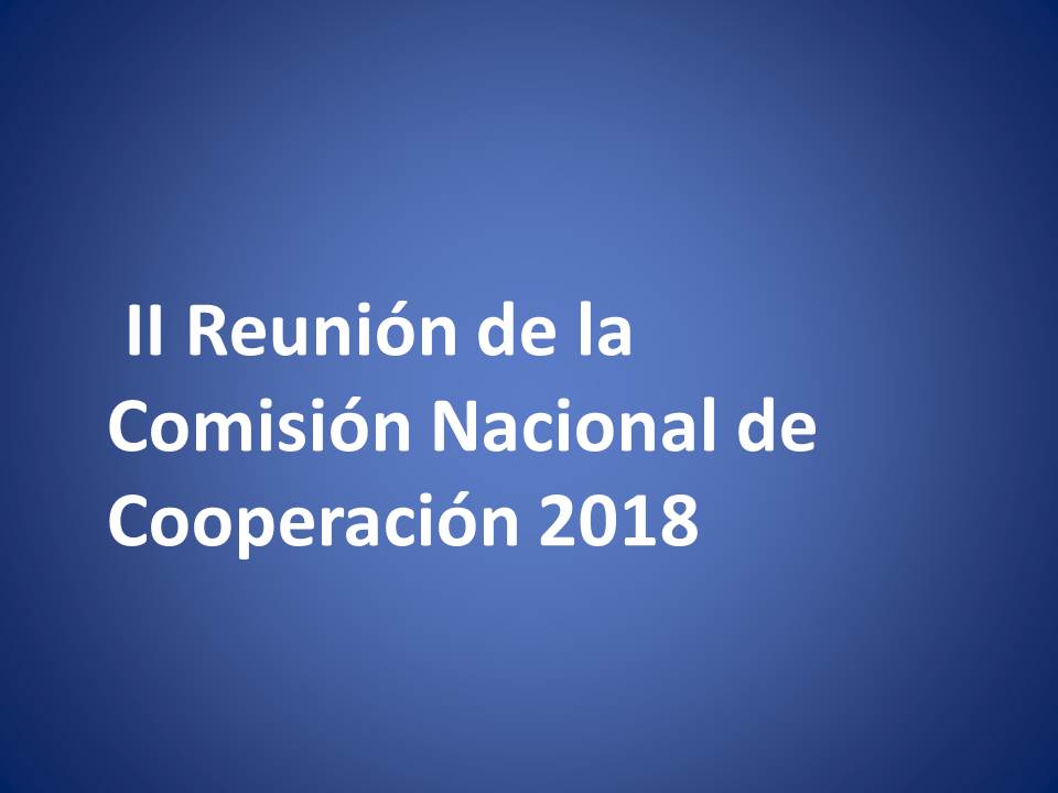 Lee más sobre el artículo II Reunión de la Comisión Nacional de Cooperación 2018