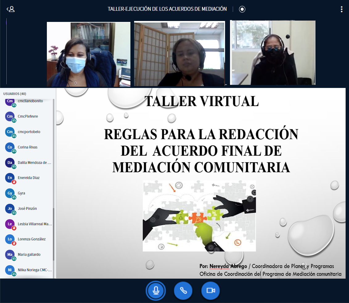 Lee más sobre el artículo Taller virtual: Reglas para la redacción del acuerdo final de mediación comunitaria